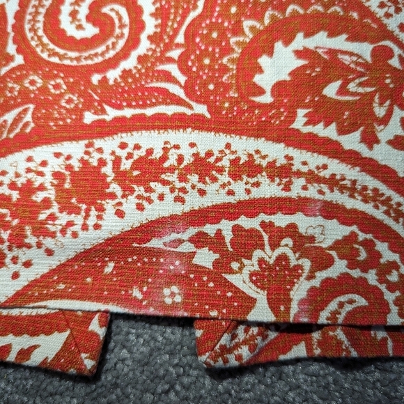 J. CREW Orange Gold White Cream Multi Floral Paisley Print Pencil Skirt Sz 2 - Picture 9 of 9